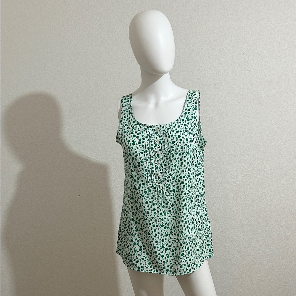Sleeveless Green Dot Scoop Neck Women's Top